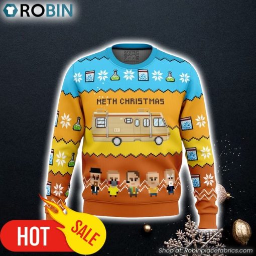 Methy Christmas Breaking Bad Ugly Christmas Sweater 3D For Men and Women