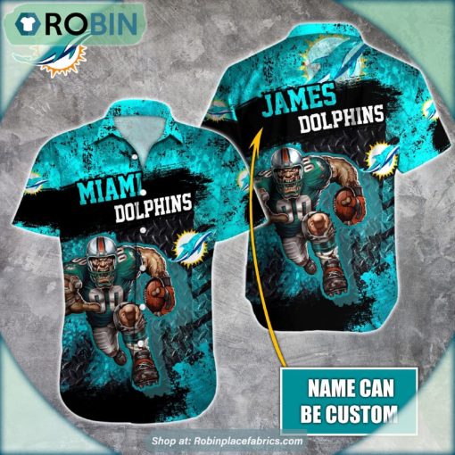 Miami Dolphins Mascot 3D Printed Summer Hawaiian Shirt