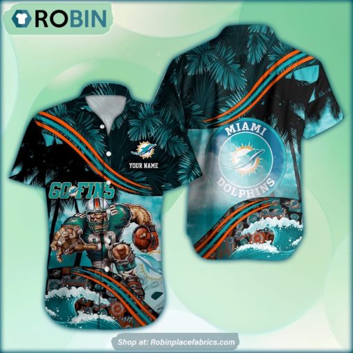 Miami Dolphins Mascot 3D Printed Summer Hawaiian Shirt Custom