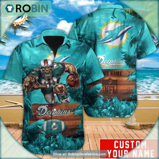 Miami Dolphins Mascot Football NFL Hawaiian Shirt