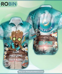 Miami Dolphins x Baby Groot Summer Hawaiian Shirt