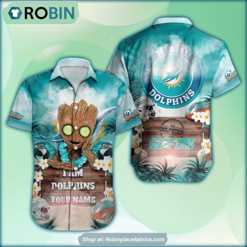 Miami Dolphins x Baby Groot Summer Hawaiian Shirt