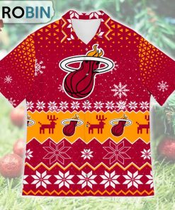 Miami Heat Ugly Christmas Design Short Sleeve Shirt