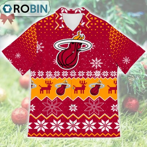 Miami Heat Ugly Christmas Design Short Sleeve Shirt