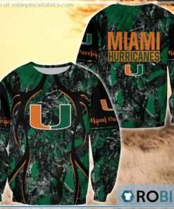Miami Hurricanes Hunting Pattern All Over Print Sweatshirt