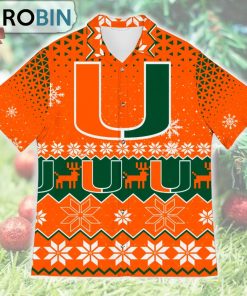 Miami Hurricanes Ugly Christmas Design Short Sleeve Shirt