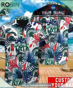 Michigan State Spartans Tropical Design Hawaiian Shirt Michigan State Spartans Tropical Design Hawaiian Shirt