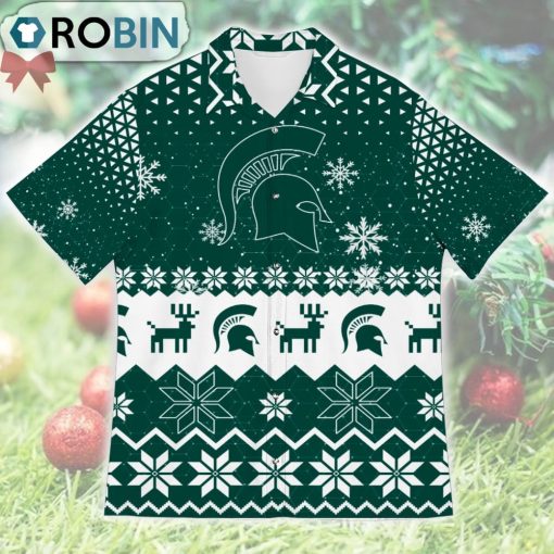 Michigan State Spartans Ugly Christmas Design Short Sleeve Shirt