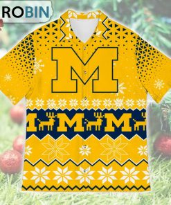 Michigan Wolverines Ugly Christmas Design Short Sleeve Shirt