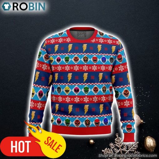 Mighty Helmets Power Rangers Ugly Christmas Sweater 3D For Men and Women