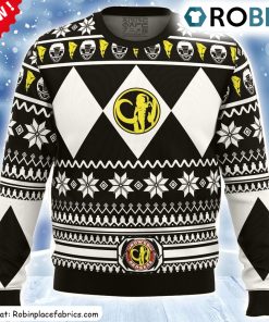 Mighty Morphin Black Ranger Power Rangers Ugly Christmas Sweatshirt, Sweater
