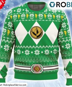 Mighty Morphin Green Ranger Power Rangers Ugly Christmas Sweatshirt, Sweater