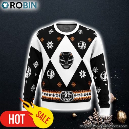 Mighty Morphin Power Rangers Black Ugly Christmas Sweater 3D For Men and Women