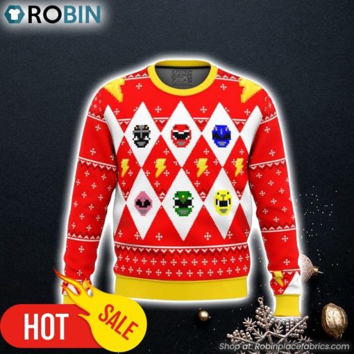 Mighty Morphin Power Rangers Ugly Christmas Sweater 3D For Men and Women