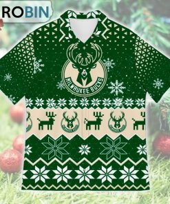 Milwaukee Bucks Ugly Christmas Design Short Sleeve Shirt