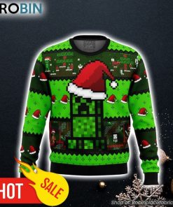 Minecraft Creepr Ugly Christmas Sweater 3D For Men and Women
