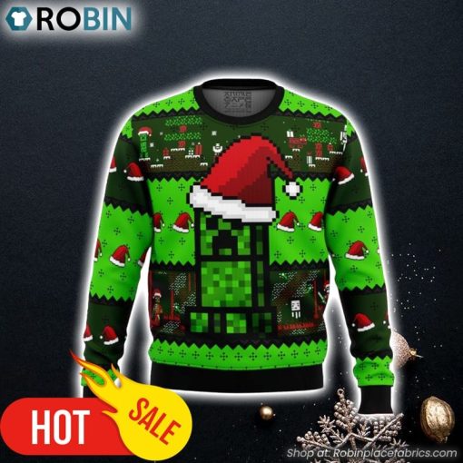 Minecraft Creepr Ugly Christmas Sweater 3D For Men and Women