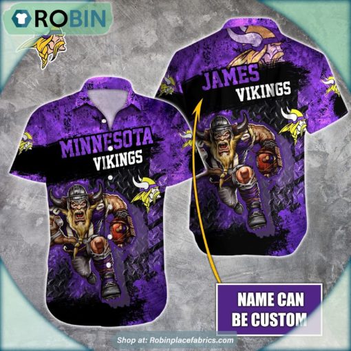 Minnesota Vikings Mascot 3D Printed Summer Hawaiian Shirt
