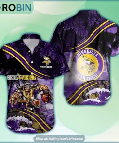 Minnesota Vikings Mascot 3D Printed Summer Hawaiian Shirt Custom