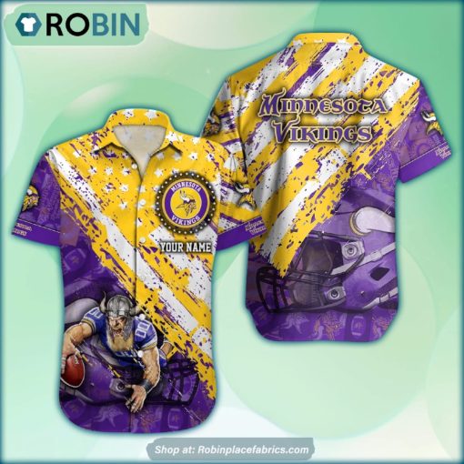 Minnesota Vikings Mascot American Flag NFL Hawaiian Shirt
