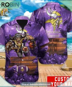 Minnesota Vikings Mascot Football NFL Hawaiian Shirt Minnesota Vikings Mascot Football NFL Hawaiian Shirt