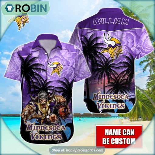Minnesota Vikings Mascot Palm NFL Hawaiian Shirt