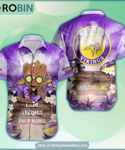 Minnesota Vikings x Baby Groot Summer Hawaiian Shirt