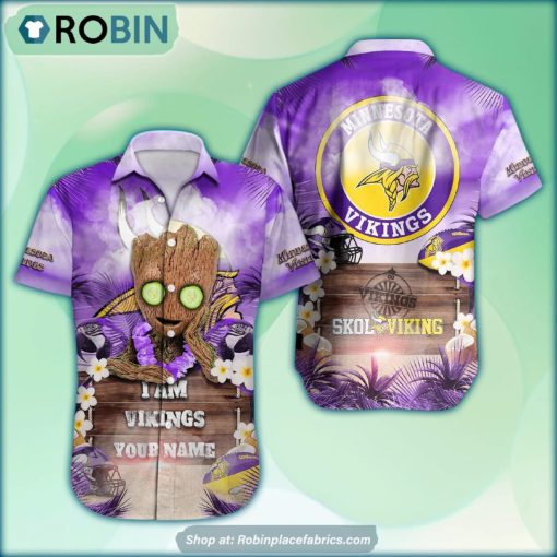 Minnesota Vikings x Baby Groot Summer Hawaiian Shirt
