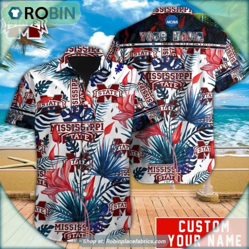 Mississippi State Bulldogs Tropical Design Hawaiian Shirt