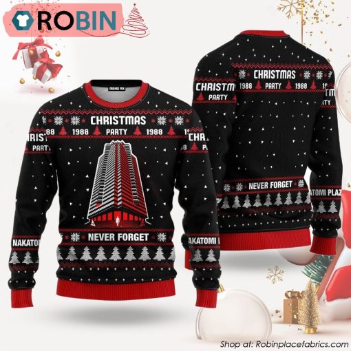 Nakatomi Plaza Black Ugly Christmas Sweater, Party 1988 Xmas Sweatshirt, Christmas Gift