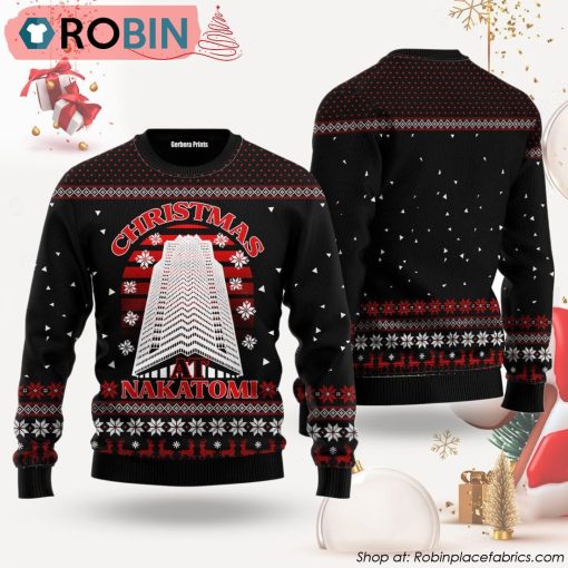 Nakatomi Plaza Black Ugly Christmas Sweater, Party 1988 Xmas Sweatshirt, Christmas Gift for Men & Women