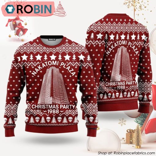 Nakatomi Plaza Red Ugly Christmas Sweater, Party 1988 Xmas Sweatshirt, Christmas Gift