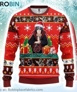 Naruto Anime Xmas Gifts Santa Uchiha Itachi Ugly Christmas Sweater