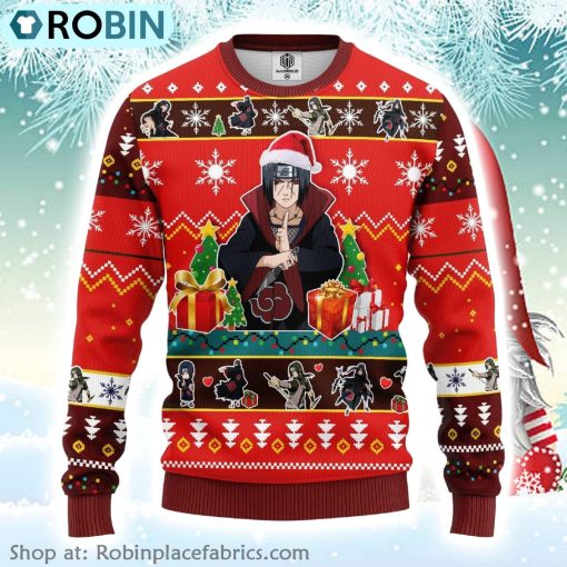 Naruto Anime Xmas Gifts Santa Uchiha Itachi Ugly Christmas Sweater