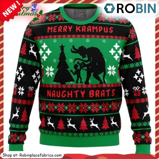 Naughty Brats Krampus Ugly Christmas Sweatshirt, Sweater
