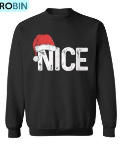 Naughty Or Nice Matching Christmas Couples Costume Ugly Christmas Sweatshirt