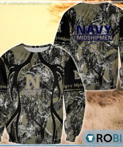 Navy Midshipmen Hunting Pattern All Over Print Sweatshirt