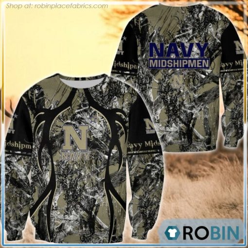 Navy Midshipmen Hunting Pattern All Over Print Sweatshirt