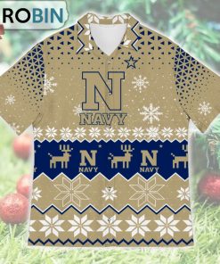 Navy Midshipmen Ugly Christmas Design Short Sleeve Shirt