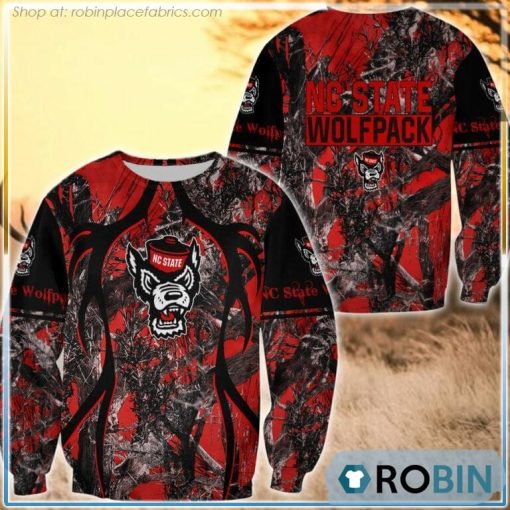 NC State Wolfpack Hunting Pattern All Over Print Sweatshirt