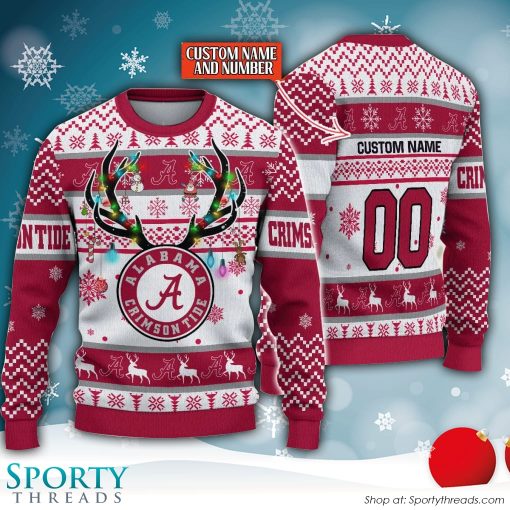 NCAA Alabama Crimson Tide Reindeer Ugly Christmas Sweater