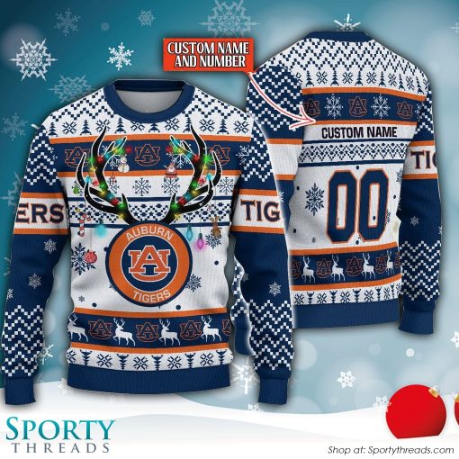 NCAA Auburn Tigers Reindeer Ugly Christmas Sweater