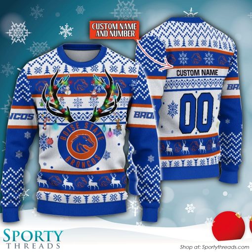 NCAA Boise State Broncos Reindeer Ugly Christmas Sweater
