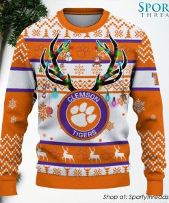 NCAA Clemson Tigers Reindeer Reindeer Ugly Christmas Sweater