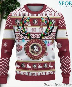 NCAA Florida State Seminoles Reindeer Ugly Christmas Sweater