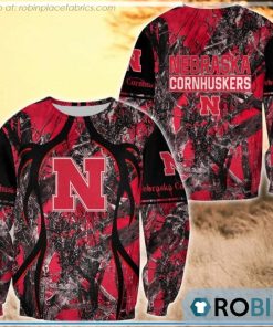 Nebraska Cornhuskers Hunting Pattern All Over Print Sweatshirt