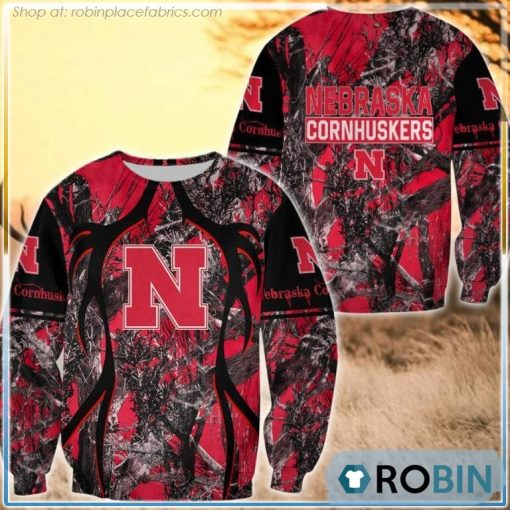 Nebraska Cornhuskers Hunting Pattern All Over Print Sweatshirt