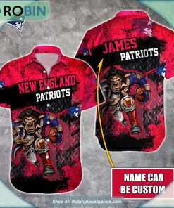 New England Patriots Mascot 3D Printed Summer Hawaiian Shirt New England Patriots Mascot 3D Printed Summer Hawaiian Shirt