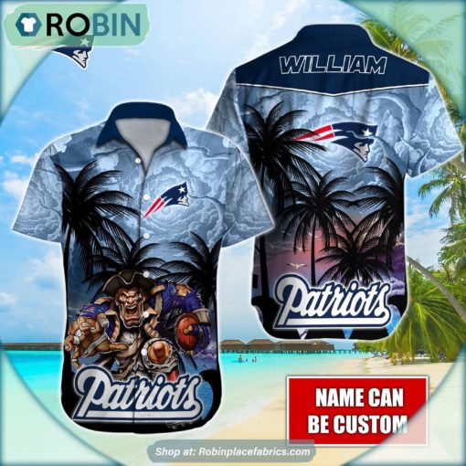 New England Patriots Mascot Palm NFL Hawaiian Shirt