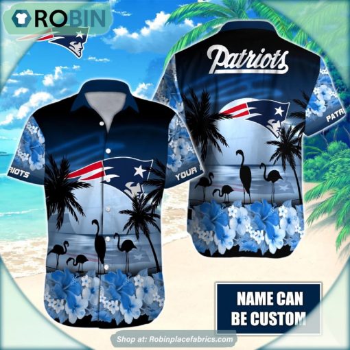 New England Patriots Mascot Palm NFL Hawaiian Shirt Custom